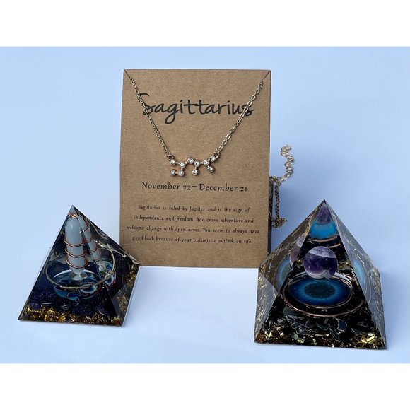 Gold Plated Zodiac Horoscope Crystal Necklace (All 12 signs available) - Picture 8 of 13